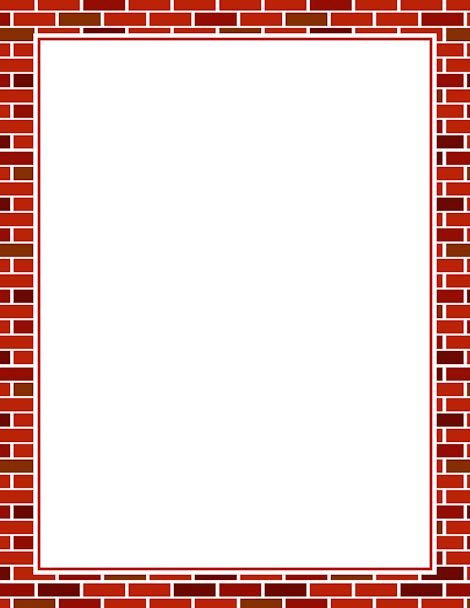 A Red Brick Wall With A White Square In The Middle And A Border Around It