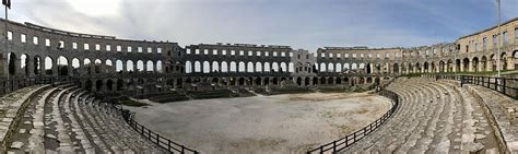 Hd Wallpaper Pula Amphitheater City Panorama Places Of Interest