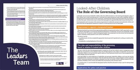 Looked After Children The Role Of The Governing Board Leaders