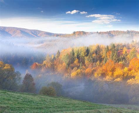 Colorful Autumn Landscape Stock Photo Image Of Mist 27435584
