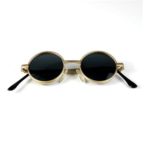Vintage Round Steampunk Sunglasses Small Round Gold Sunglasses Etsy