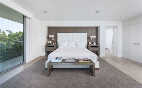 Master Bedroom With Built In Bedside Tables Contemporary Bed Design
