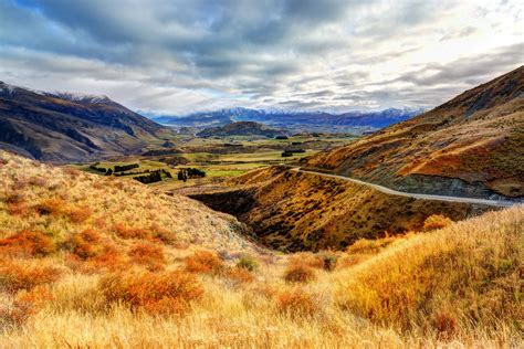 New Zealand Nature Landscapes Valley Hills Mountaisn Fields Sky Clouds