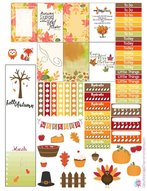 Autumn Kit Freebie For Happy Planner Happy Planner Stickers Happy