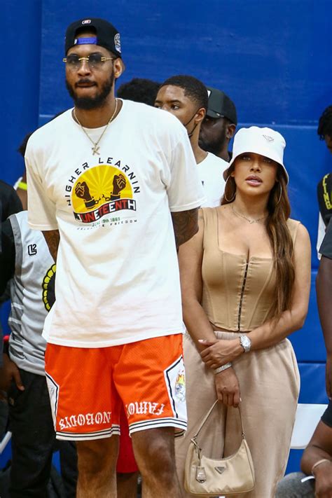 La La Carmelo Anthony Reunite To Watch Son Kiyan At Basketball