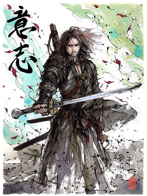 Aragorn Samurai By Mycks Watch Report Traditional Art Paintings