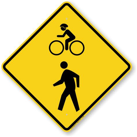 Bicycle Crossing Signs Fluorescent Diamond Grade