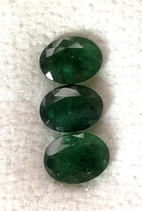 Certified 8x6mm Peice3 Natural Emerald Faceted Oval Gemstone Etsy
