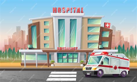 Premium Vector Vector Cartoon Style Flat Illustration Of Hospital