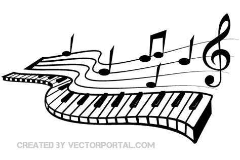 Vector Keyboard And Music Notes Download Free Vector Art Free