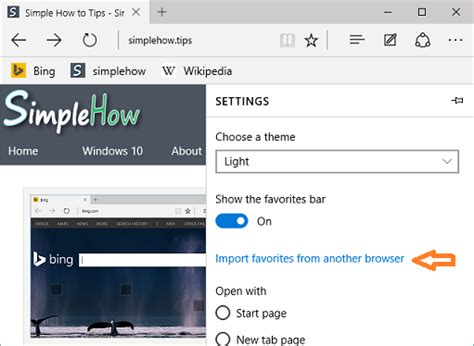 How To Enable Favorites Bar And Import Favorites In Microsoft Edge Simplehow