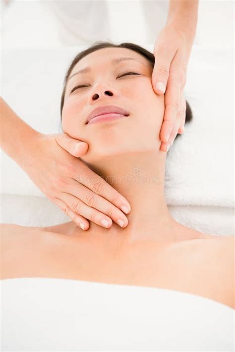 Attractive Young Woman Receiving Head Massage Stock Image Image Of Skin Beauty 56819113