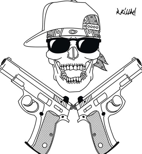 Princess jasmine also loves to dress up as a simple street artist and draw cool positive inscriptions. My Gangsta Skull | Skull coloring pages, Tattoo coloring ...