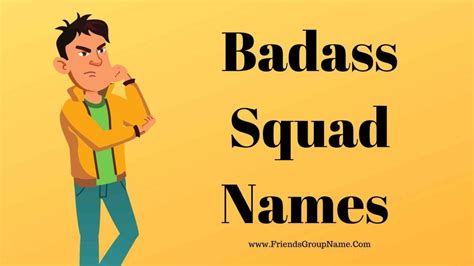 Squad name generator this name generator will give you random names for squads , both military and other. Badass Squad Names ( 2020 ) Best, Funny & Cool Names List