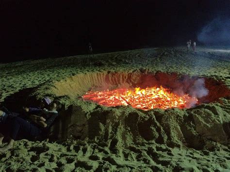 Picture Of The Day Volcano Fire Pit On The Beach Twistedsifter