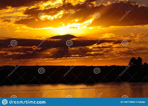 Dramatic Cloudscape Background Gorgeous Sunset With Brilliant Clouds