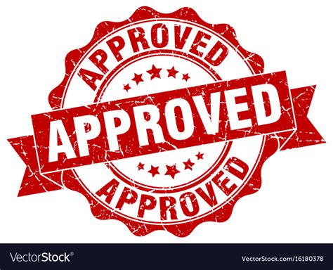 Approved Stamp Sign Seal Royalty Free Vector Image