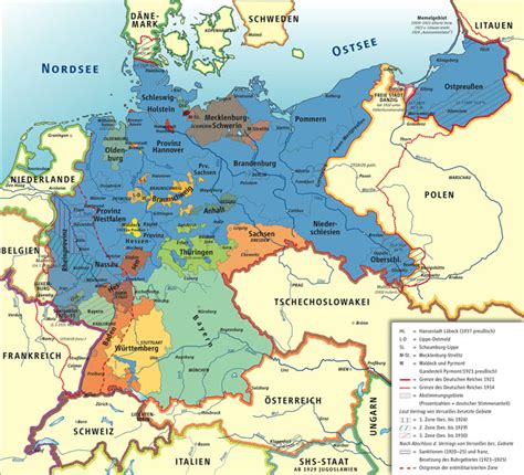 Deutschland deutsches reich holland schweiz österreich karte map chiquet. Deutschland nach dem Ersten Weltkrieg: Versailler Vertrag ...