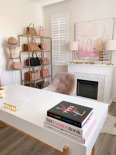 Pink Gold And White Home Office Decor Stylish Petite In 2020 Pink