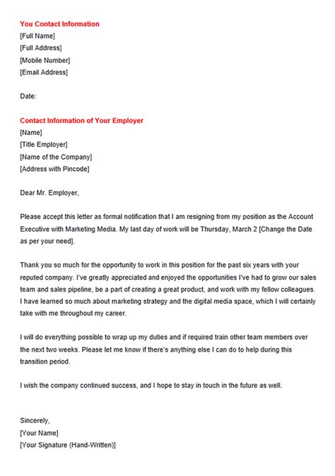 Check spelling or type a new query. Resignation Letter Samples: How to Write a Professional ...