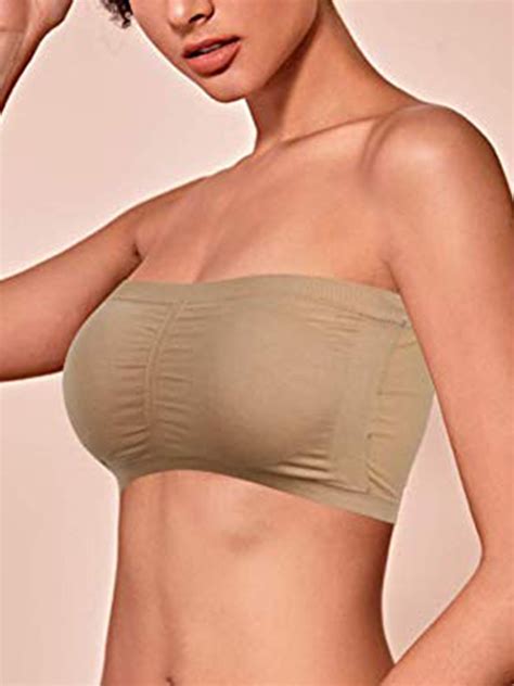 sayfut women s plus size bandeau bra strapless bras basic seamless stretchy bandeau bra crop