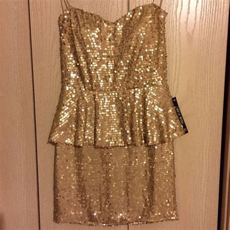 Strapless Sequin Peplum Dress Sequin Peplum Dress Peplum Dress Gold Sequin Dress