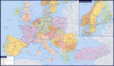 Maps Of Europe And European Countries Political Maps Large Map Of