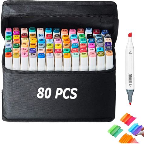 80 Colors Dual Tip Art Markersalcohol Basedhighlighter Pen Sketch