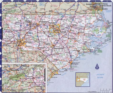 A Map Of North Carolina United States Map
