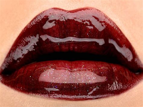 Burgandy Sparkle Glossy Lips Candy Lips Lip Art Makeup