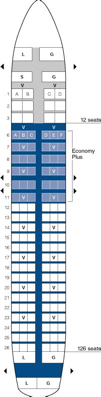 United Airlines Airbus A320 Jet Seating Map Aircraft Chart United