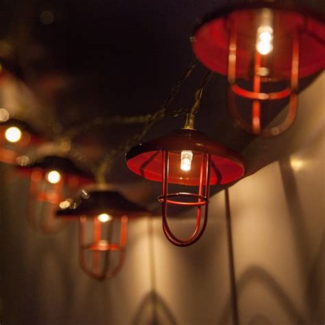 Novelty Lights Led Red Lantern String Lights 10 Warm White Lights