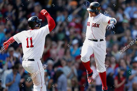 Boston Red Soxs Christian Vazquez Celebrate Editorial Stock Photo