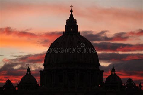 Sunset Over The Dome Of Saint Peter S Basilica In Vatican City I