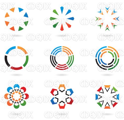 Colourful Geometric Abstract Circle Logo Icons Cidepix