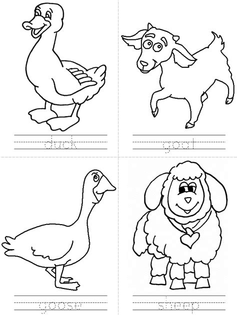 Farm Animals Printable Coloring Home