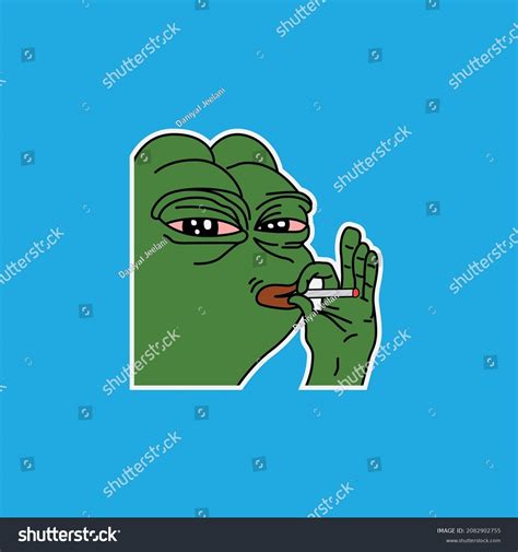 Pepe Smoking Weed High Meme Material เวกเตอร์สต็อก ปลอดค่าลิขสิทธิ์