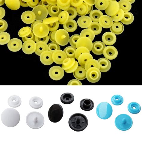 4 Colors Plastic Resin Fastener Snaps Buttons For Diaper Clothes 100