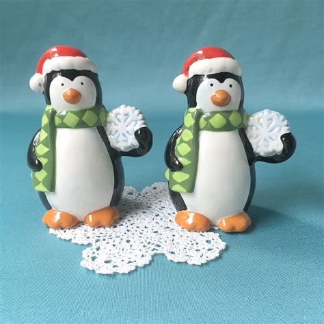 Vintage Penguin Salt And Pepper Shakers Christmas Holiday Etsy