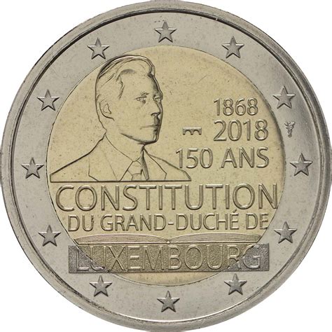 Luxemburg 2 Euro 150 Jahre Verfassung 2018 Bfr Coincard