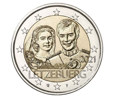 2 Euros Luxembourg 2021 Mariage Du Grand Duc Henri Version Classique