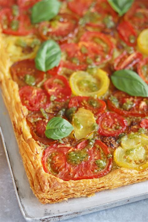 Puff Pastry Tomato Tart With Pesto Curlys Cooking