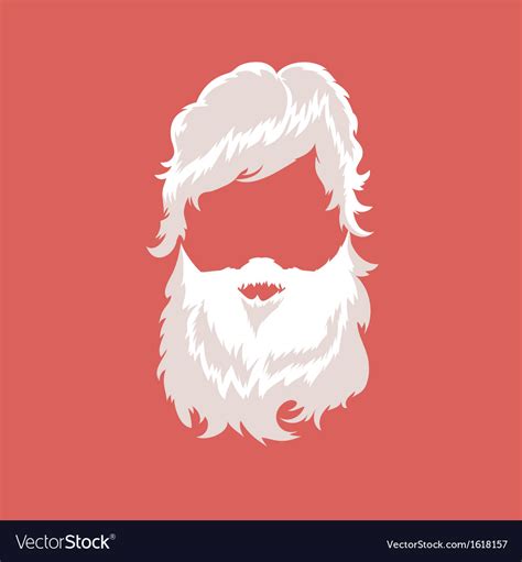 Bearded Man Silhouette With Long Hair Royalty Free Vector