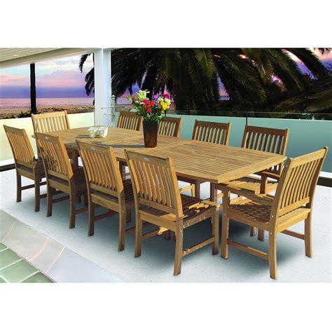 Our reclaimed teak outdoor dining sets offer the type of character you can't find on mainstream cookie cutter products. Royal Teak Compass Outdoor Dining Set for 10 | RT-COMPASS-SET1