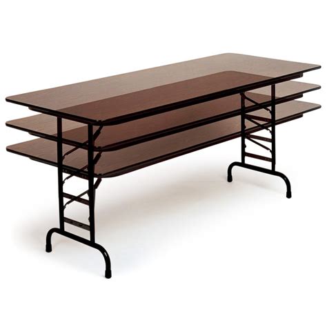 Correll Rectangle Melamine Adjustable Height Folding Table Walmart