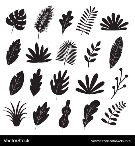 Leaves Set Royalty Free Vector Image Vectorstock