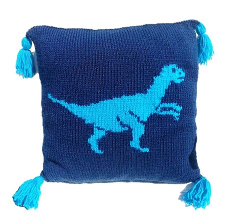 Dinosaur Pillow Velociraptor Knitting Pattern Pillow Knitting Etsy
