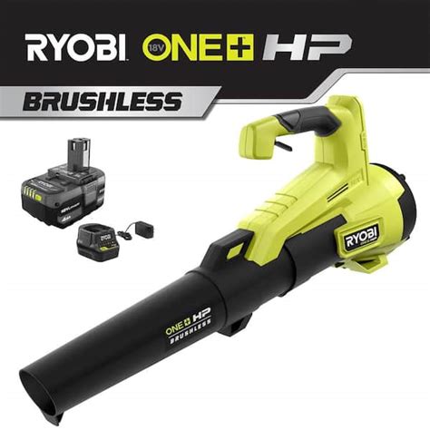 ryobi 110 mph 350 cfm one hp 18v brushless lithium ion cordless jet fan leaf blower 4 0 ah