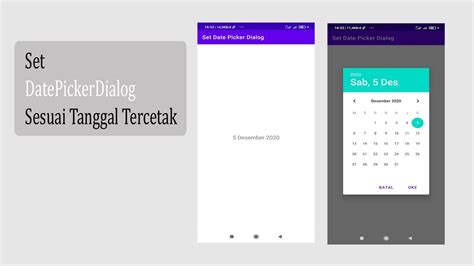 Datepickerdialog Sesuai Tanggal Tercetak Android Studio Youtube