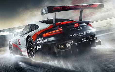 Porsche 911 Rsr 2017 Le Mans Racing Car Racing Track German Cars